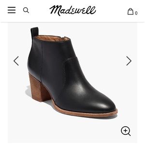Madewell The Brenner Boot in Black Leather Size 6